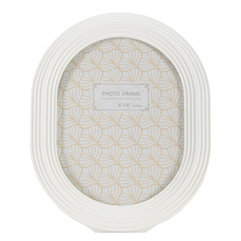 Cadre photo moderne ovale en Résine Blanc pour photo 15x20 cm Ovally 
