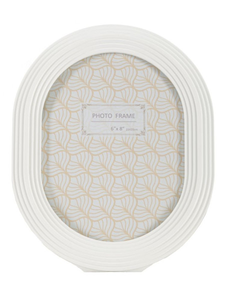 Cadre photo moderne ovale en Résine Blanc pour photo 15x20 cm Ovally 