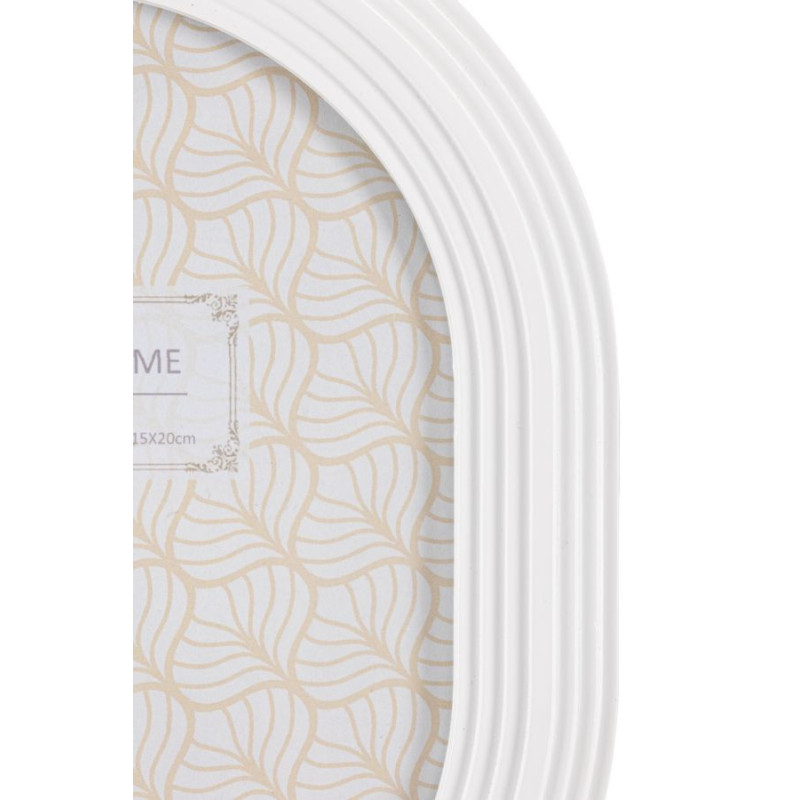 Cadre photo moderne ovale en Résine Blanc pour photo 15x20 cm Ovally 