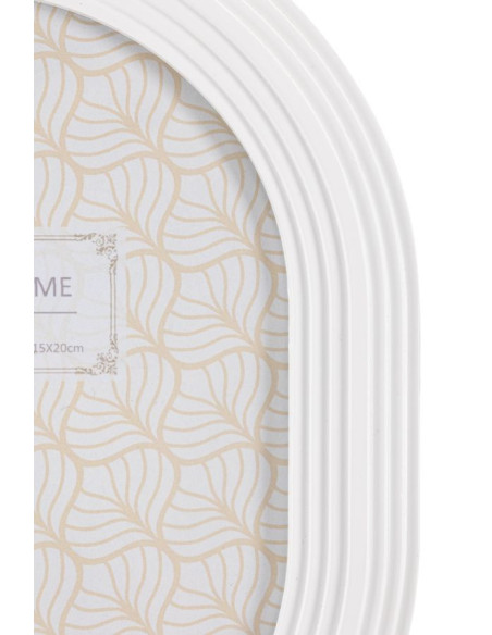 Cadre photo moderne ovale en Résine Blanc pour photo 15x20 cm Ovally 