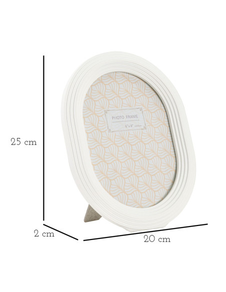 Cadre photo moderne ovale en Résine Blanc pour photo 15x20 cm Ovally 