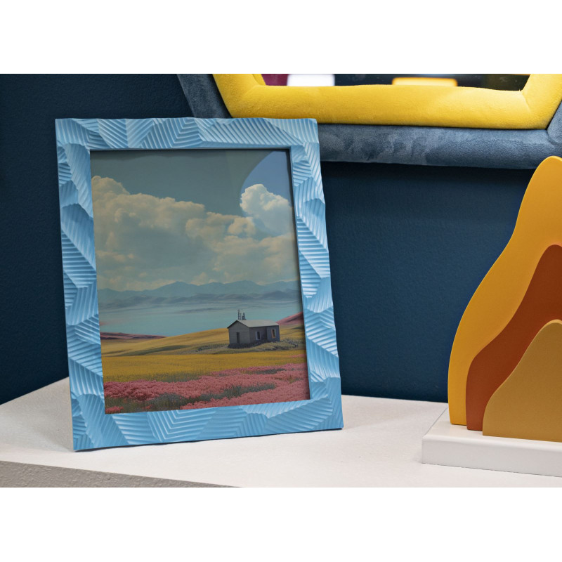 Cadre photo moderne design en Résine Bleu pour photo 20x25 cm Bluesy 