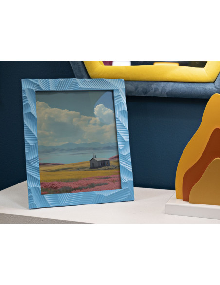 Cadre photo moderne design en Résine Bleu pour photo 20x25 cm Bluesy 