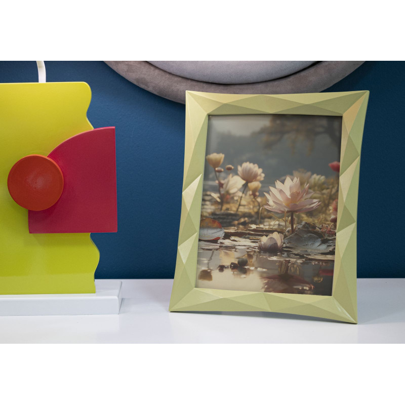 Cadre photo moderne design en Résine Vert pour photo 20x25 cm Greeny 