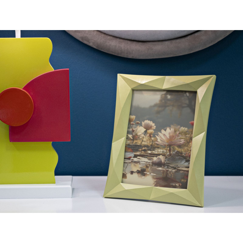 Cadre photo moderne design en Résine Vert pour photo 15x20 cm Greeny 