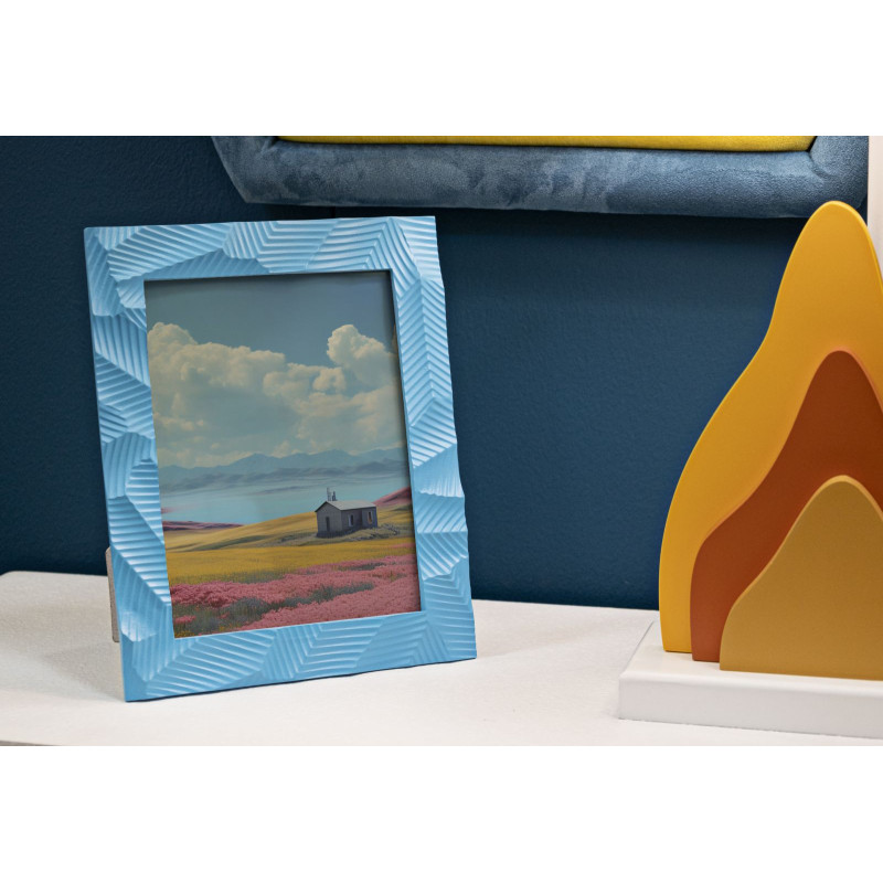 Cadre photo moderne design en Résine Bleu pour photo 15x20 cm Bluesy 