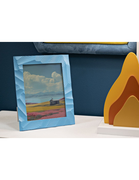Cadre photo moderne design en Résine Bleu pour photo 15x20 cm Bluesy 