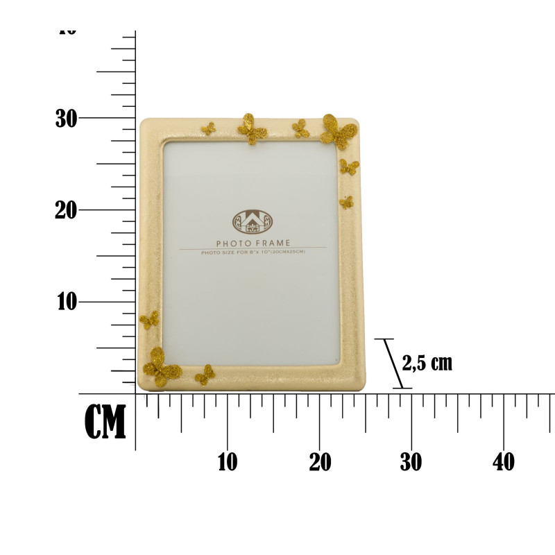 Cadre photo moderne chic Papillons en Résine Argenté pour photo 20x25 cm Butterfly 