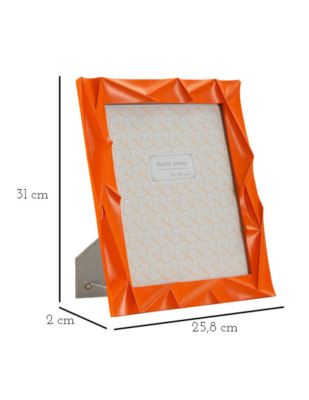 Cadre photo moderne design en Résine Orange pour photo 20x25 cm Orangy 