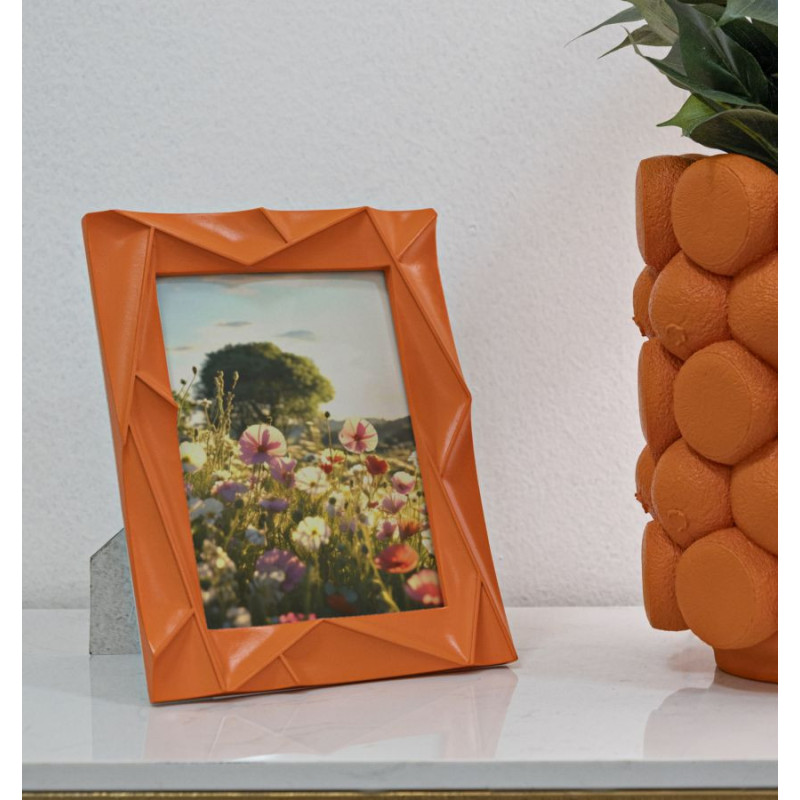 Cadre photo moderne design en Résine Orange pour photo 15x20 cm Orangy 