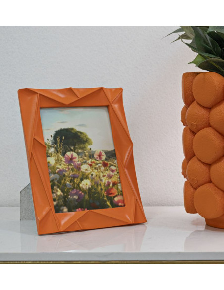 Cadre photo moderne design en Résine Orange pour photo 15x20 cm Orangy 