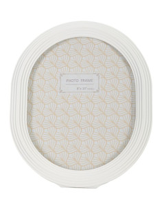 Cadre photo moderne ovale en Résine Blanc pour photo 20x25 cm Ovally 