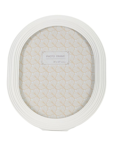 Cadre photo moderne ovale en Résine Blanc pour photo 20x25 cm Ovally 