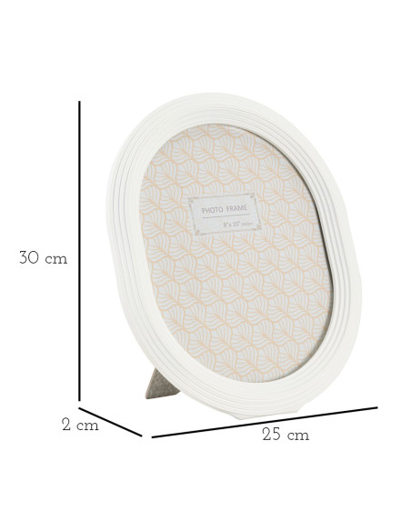 Cadre photo moderne ovale en Résine Blanc pour photo 20x25 cm Ovally 