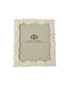 Cadre photo original Fleurs et Feuilles en Résine Blanc crème pour photo 20x25 cm Kelan 