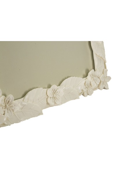Cadre photo original Fleurs et Feuilles en Résine Blanc crème pour photo 20x25 cm Kelan 