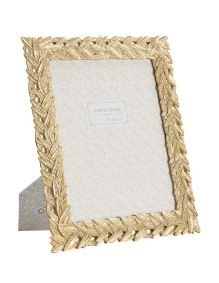 Cadre photo moderne chic Feuilles de laurier en Résine Doré pour photo 20x25 cm Solis 