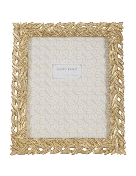Cadre photo moderne chic Feuilles de laurier en Résine Doré pour photo 20x25 cm Solis 