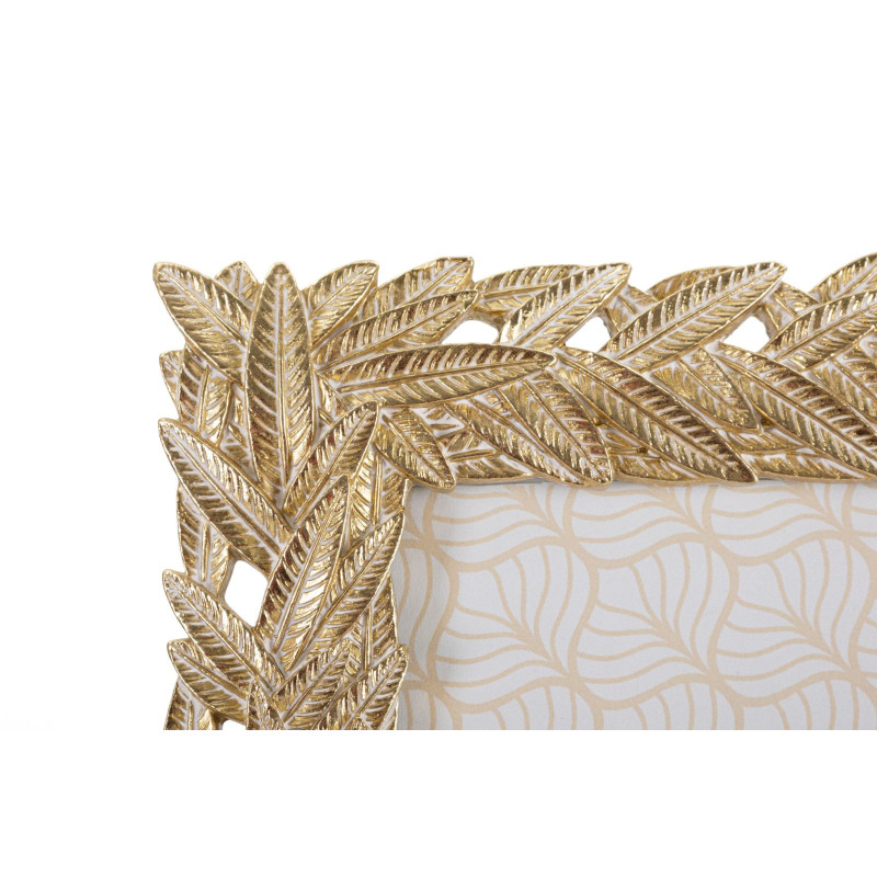 Cadre photo moderne chic Feuilles de laurier en Résine Doré pour photo 20x25 cm Solis 