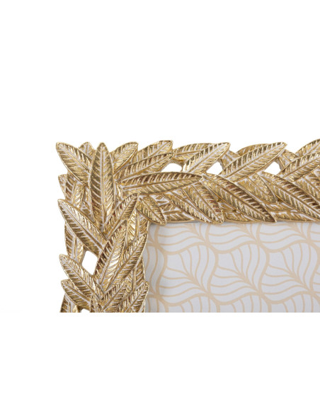 Cadre photo moderne chic Feuilles de laurier en Résine Doré pour photo 20x25 cm Solis 