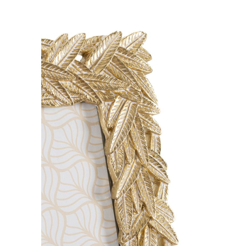 Cadre photo moderne chic Feuilles de laurier en Résine Doré pour photo 20x25 cm Solis 