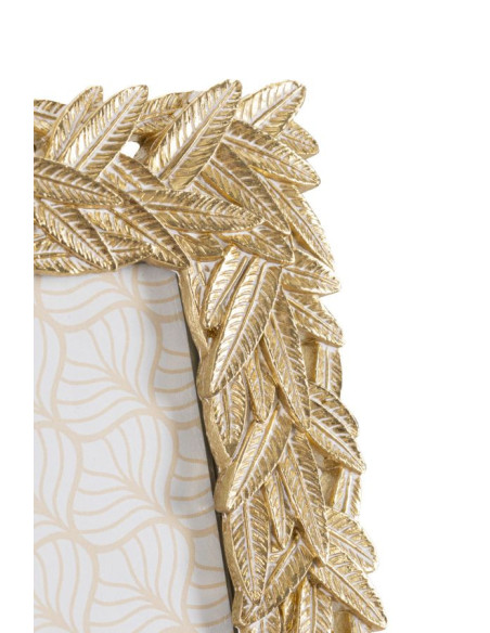 Cadre photo moderne chic Feuilles de laurier en Résine Doré pour photo 20x25 cm Solis 