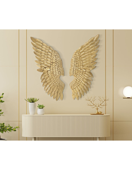 Grande Déco murale originale 2 Ailes 75x100 en Métal Doré Sylor 