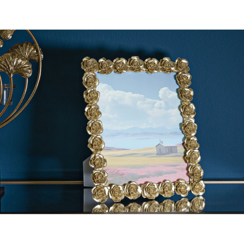 Cadre photo moderne Fleurs en Résine Doré pour photo 20x25 cm Rossen 