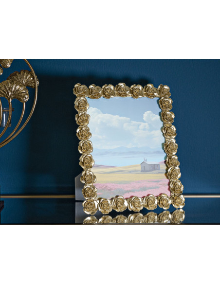 Cadre photo moderne Fleurs en Résine Doré pour photo 20x25 cm Rossen 