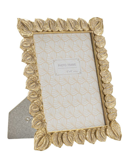 Cadre photo moderne chic Feuilles en Résine Doré pour photo 15x20 cm Anthurium 