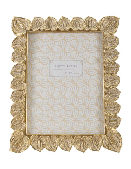 Cadre photo moderne chic Feuilles en Résine Doré pour photo 15x20 cm Anthurium 