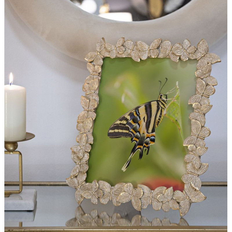 Cadre photo original Papillons en Résine Doré pour photo 20x25 cm Farfalle 