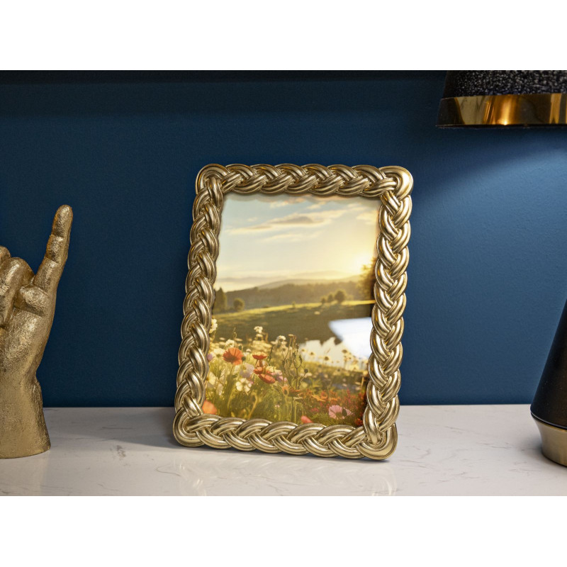 Cadre photo moderne Corde en Résine Doré pour photo 15x20 cm Rope 