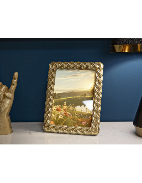 Cadre photo moderne Corde en Résine Doré pour photo 15x20 cm Rope 