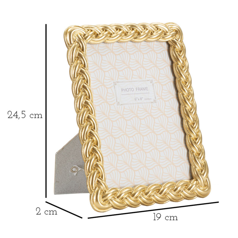 Cadre photo moderne Corde en Résine Doré pour photo 15x20 cm Rope 