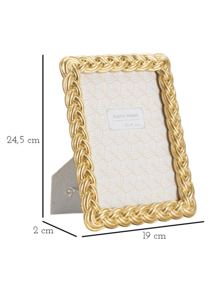 Cadre photo moderne Corde en Résine Doré pour photo 15x20 cm Rope 