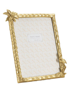 Cadre photo original Palmier et Flamand en Résine Doré pour photo 20x25 cm Flamingo 