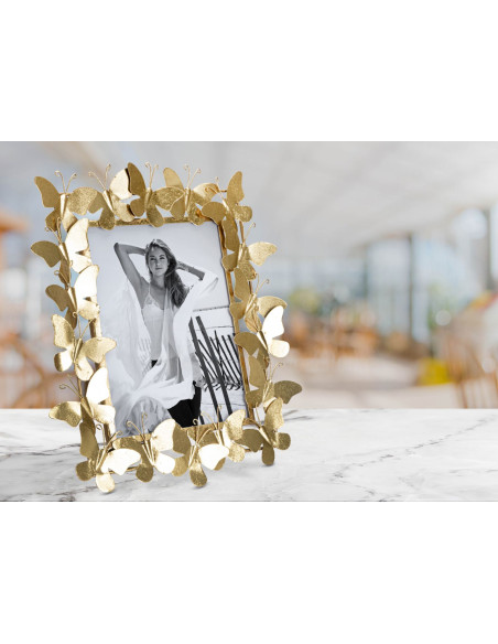 Cadre photo original Papillons en Métal Doré pour photo 20x25 cm Butterfly 