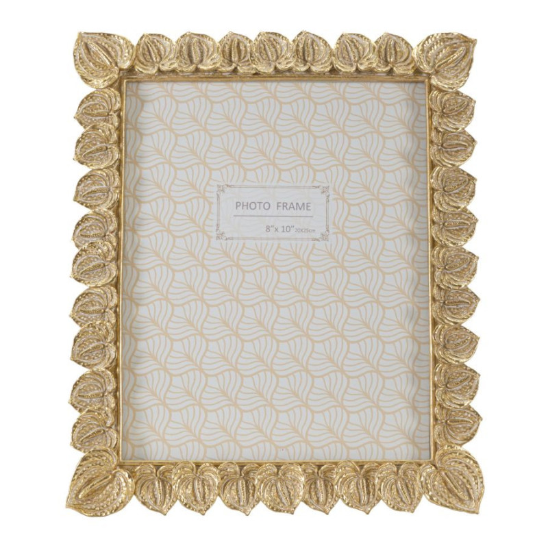 Cadre photo moderne chic Feuilles en Résine Doré pour photo 20x25 cm Anthurium 