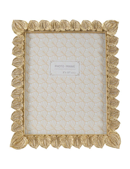 Cadre photo moderne chic Feuilles en Résine Doré pour photo 20x25 cm Anthurium 