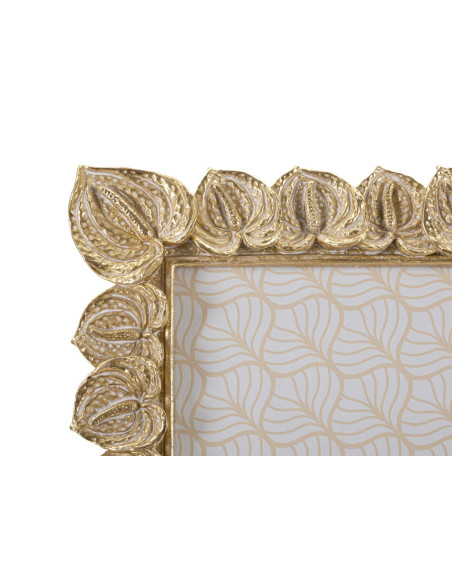 Cadre photo moderne chic Feuilles en Résine Doré pour photo 20x25 cm Anthurium 