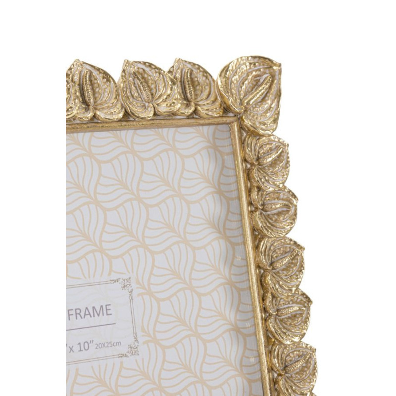 Cadre photo moderne chic Feuilles en Résine Doré pour photo 20x25 cm Anthurium 