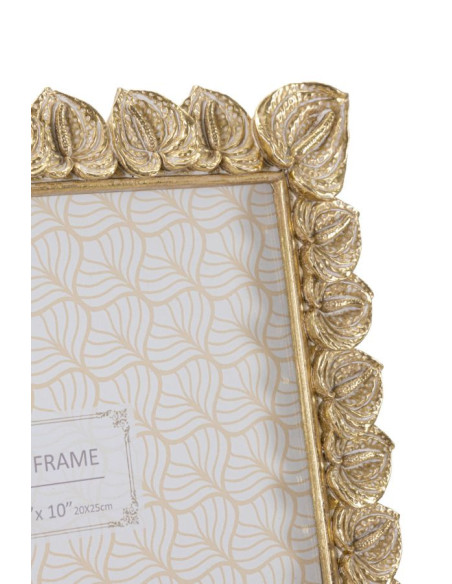 Cadre photo moderne chic Feuilles en Résine Doré pour photo 20x25 cm Anthurium 