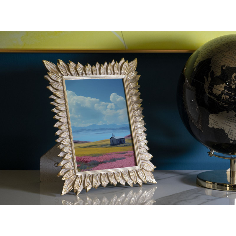 Cadre photo original Feuilles en Résine Doré pour photo 15x20 cm Molas 