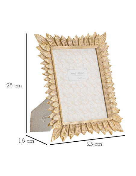 Cadre photo original Feuilles en Résine Doré pour photo 15x20 cm Molas 