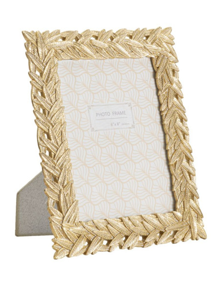 Cadre photo moderne chic Feuilles de laurier en Résine Doré pour photo 15x20 cm Solis 
