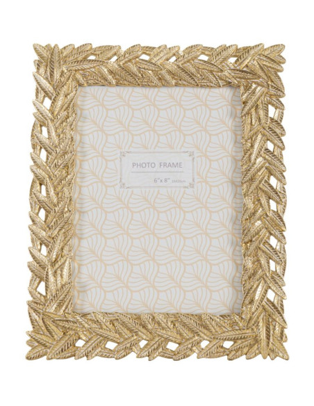 Cadre photo moderne chic Feuilles de laurier en Résine Doré pour photo 15x20 cm Solis 