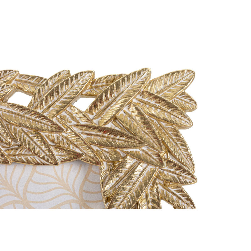 Cadre photo moderne chic Feuilles de laurier en Résine Doré pour photo 15x20 cm Solis 