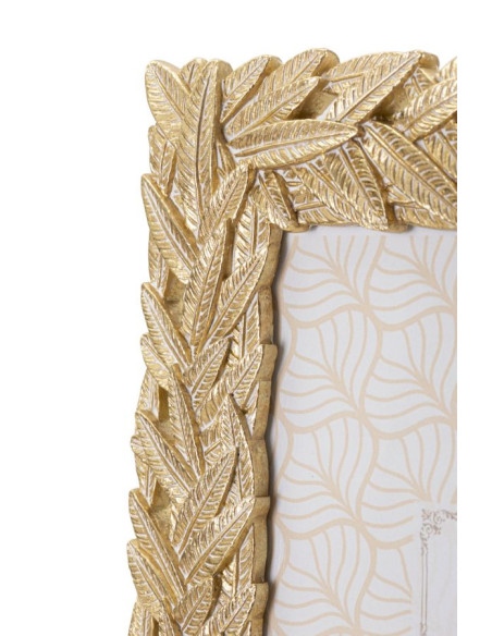 Cadre photo moderne chic Feuilles de laurier en Résine Doré pour photo 15x20 cm Solis 