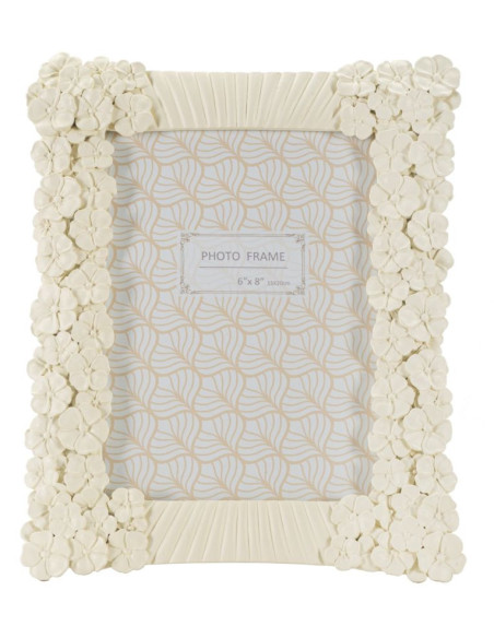 Cadre photo original Fleurs en Résine Blanc pour photo 15x20 cm Cempak 